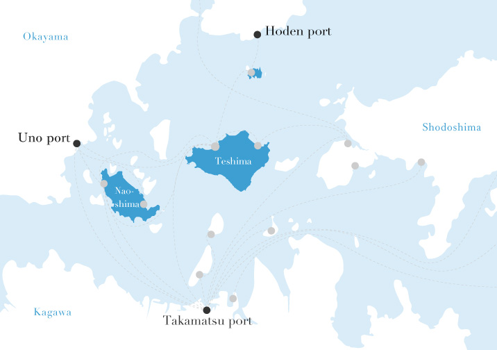 Access from major cities to the islands
